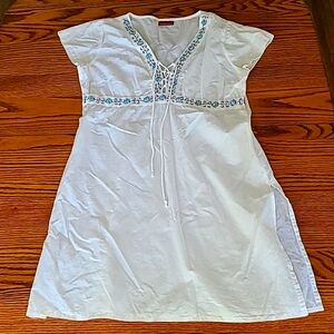 Beautifully embroidered white tunic dress